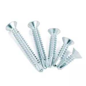 Vít tự khoan phẳng đầu phillips thép carbon mạ kẽm cr3 